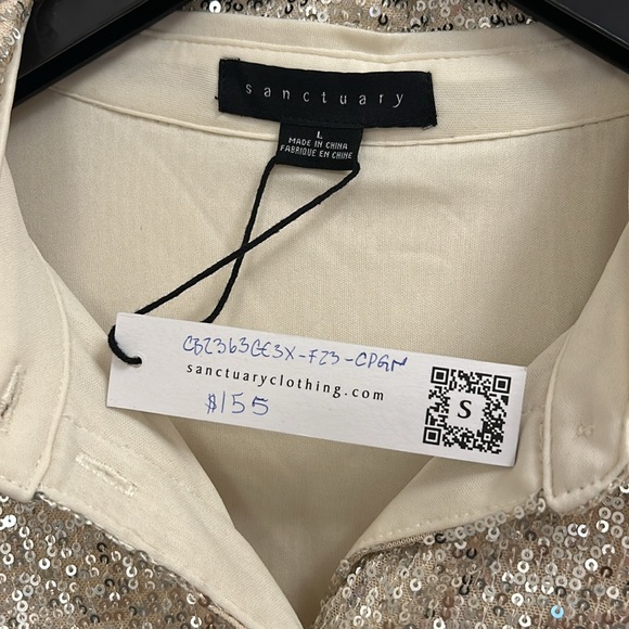 Sanctuary RADIANT SEQUIN SHIRT size L - Picture 4 of 8